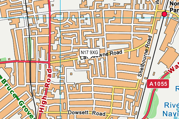 N17 9XG map - OS VectorMap District (Ordnance Survey)