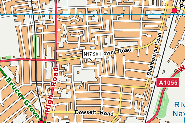 N17 9XH map - OS VectorMap District (Ordnance Survey)