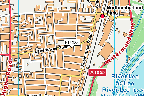 N17 9XX map - OS VectorMap District (Ordnance Survey)