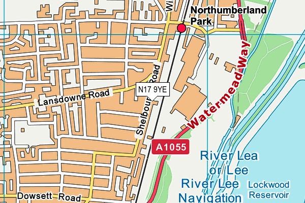 N17 9YE map - OS VectorMap District (Ordnance Survey)