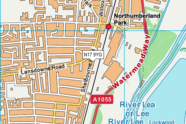 N17 9YG map - OS VectorMap District (Ordnance Survey)