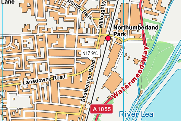 N17 9YJ map - OS VectorMap District (Ordnance Survey)