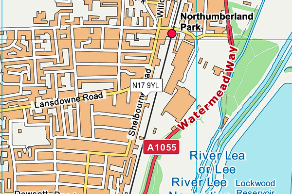 N17 9YL map - OS VectorMap District (Ordnance Survey)