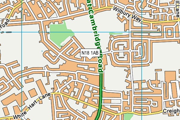 N18 1AB map - OS VectorMap District (Ordnance Survey)