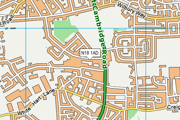 N18 1AD map - OS VectorMap District (Ordnance Survey)