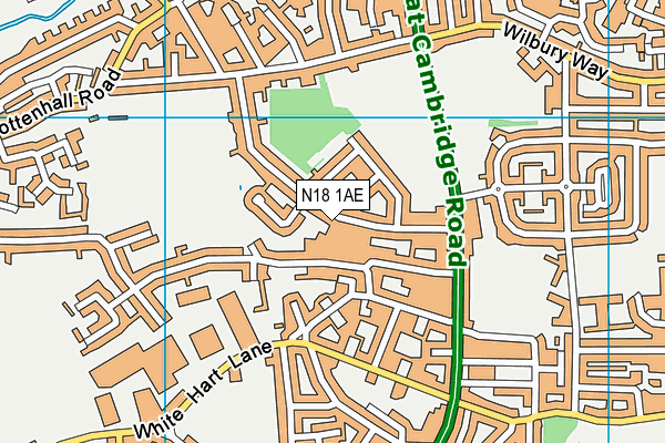 N18 1AE map - OS VectorMap District (Ordnance Survey)