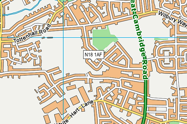 N18 1AF map - OS VectorMap District (Ordnance Survey)