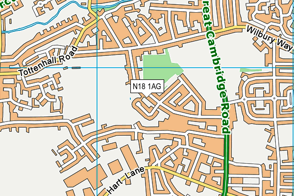 N18 1AG map - OS VectorMap District (Ordnance Survey)