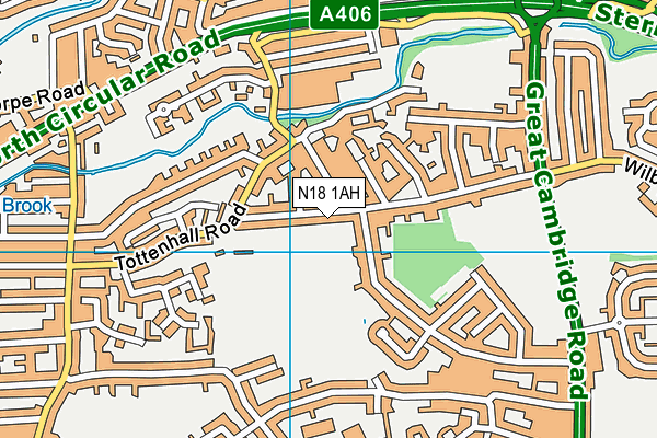 N18 1AH map - OS VectorMap District (Ordnance Survey)