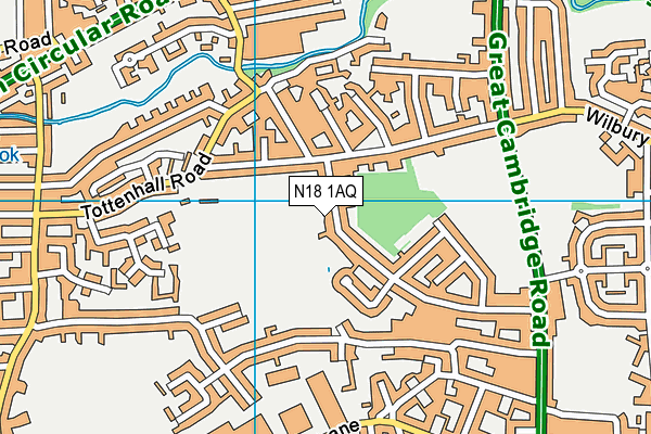 N18 1AQ map - OS VectorMap District (Ordnance Survey)