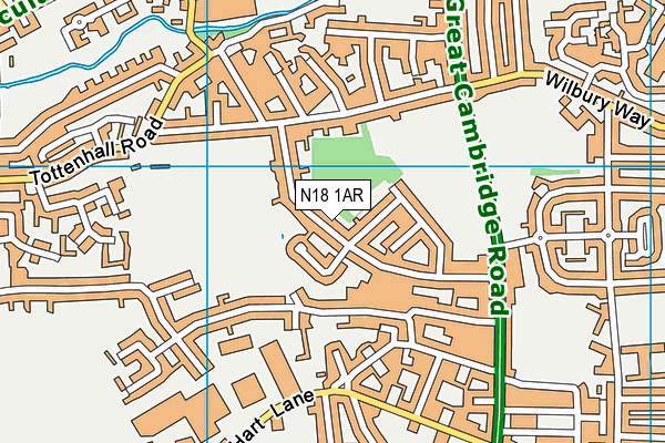 N18 1AR map - OS VectorMap District (Ordnance Survey)