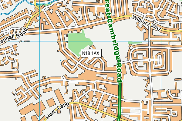 N18 1AX map - OS VectorMap District (Ordnance Survey)