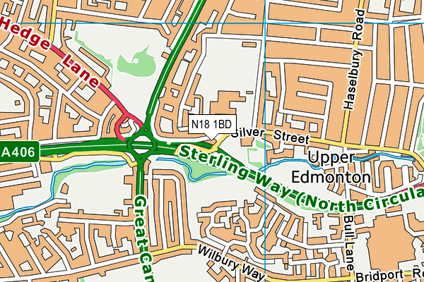 N18 1BD map - OS VectorMap District (Ordnance Survey)