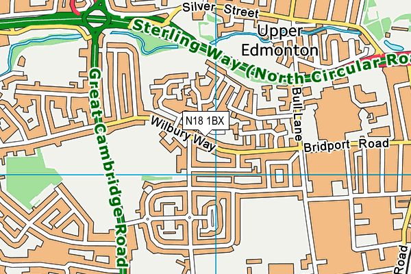 N18 1BX map - OS VectorMap District (Ordnance Survey)