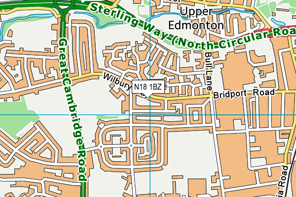 N18 1BZ map - OS VectorMap District (Ordnance Survey)