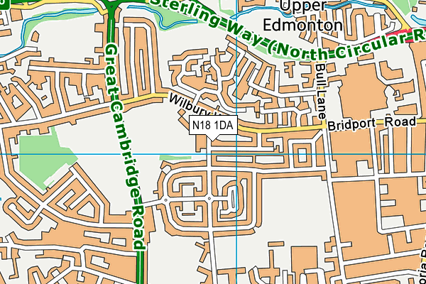 N18 1DA map - OS VectorMap District (Ordnance Survey)