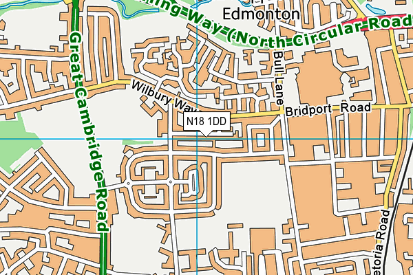 N18 1DD map - OS VectorMap District (Ordnance Survey)