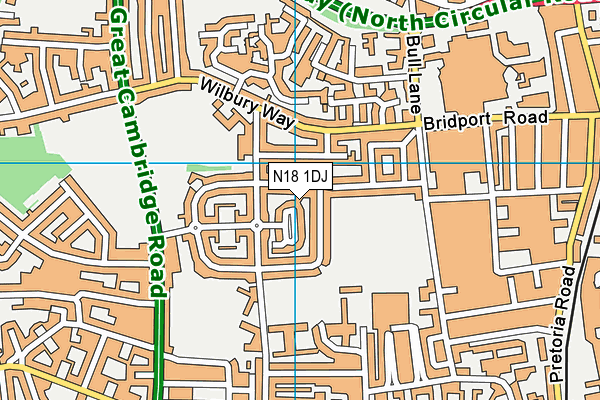 N18 1DJ map - OS VectorMap District (Ordnance Survey)
