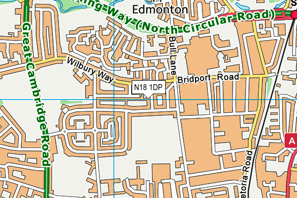 N18 1DP map - OS VectorMap District (Ordnance Survey)