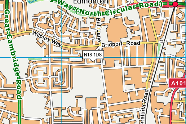 N18 1DS map - OS VectorMap District (Ordnance Survey)