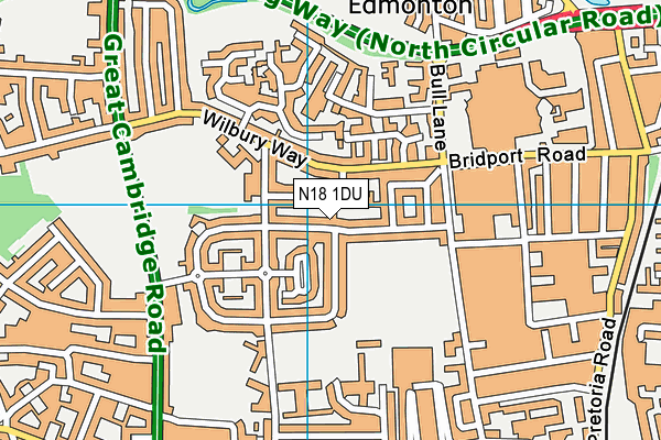 N18 1DU map - OS VectorMap District (Ordnance Survey)