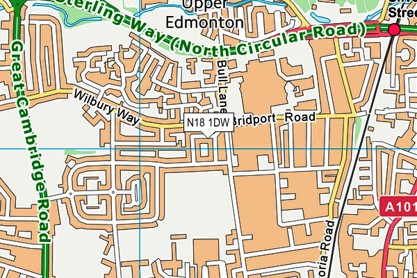 N18 1DW map - OS VectorMap District (Ordnance Survey)