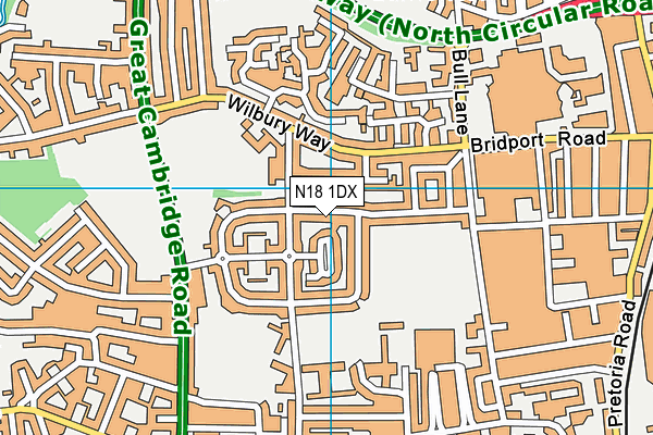 N18 1DX map - OS VectorMap District (Ordnance Survey)