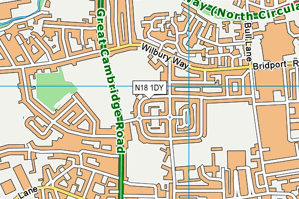 N18 1DY map - OS VectorMap District (Ordnance Survey)