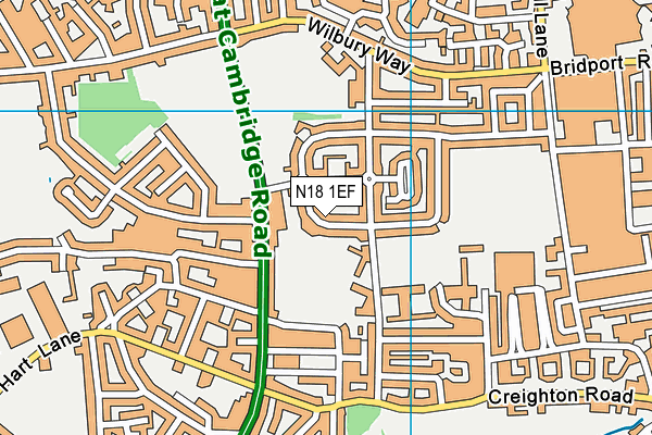 N18 1EF map - OS VectorMap District (Ordnance Survey)