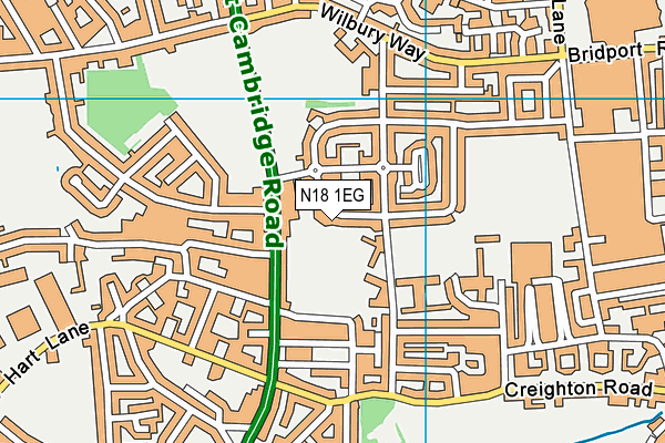 N18 1EG map - OS VectorMap District (Ordnance Survey)