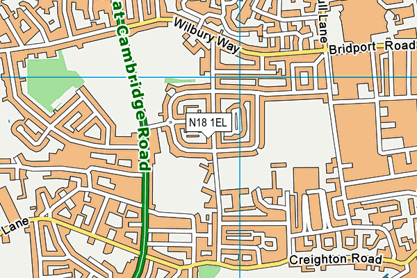 N18 1EL map - OS VectorMap District (Ordnance Survey)