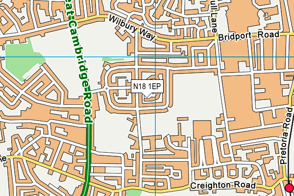 N18 1EP map - OS VectorMap District (Ordnance Survey)