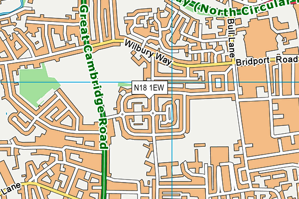 N18 1EW map - OS VectorMap District (Ordnance Survey)