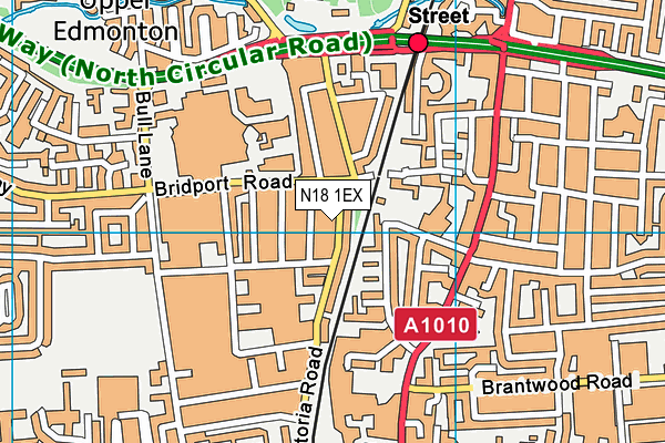 N18 1EX map - OS VectorMap District (Ordnance Survey)