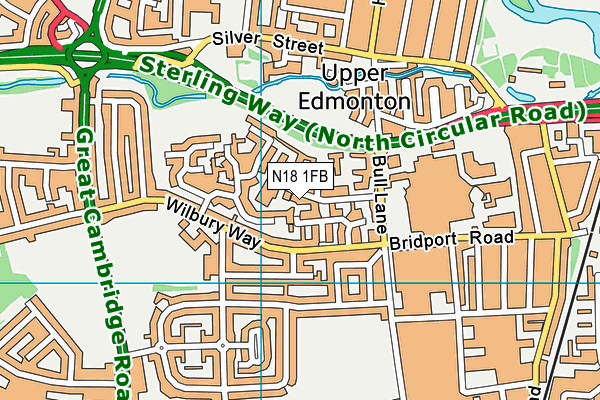 N18 1FB map - OS VectorMap District (Ordnance Survey)