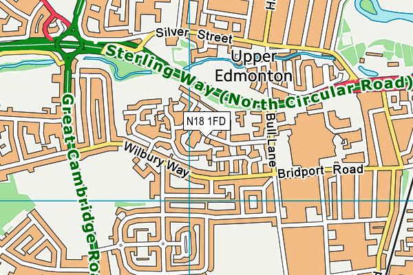 N18 1FD map - OS VectorMap District (Ordnance Survey)