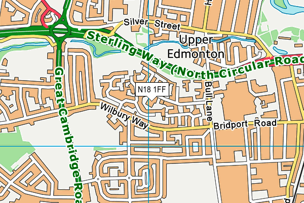 N18 1FF map - OS VectorMap District (Ordnance Survey)
