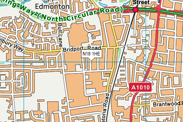 N18 1HE map - OS VectorMap District (Ordnance Survey)