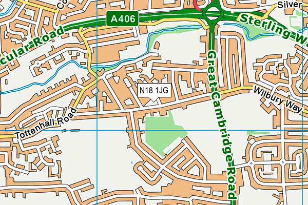N18 1JG map - OS VectorMap District (Ordnance Survey)