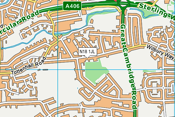 N18 1JL map - OS VectorMap District (Ordnance Survey)