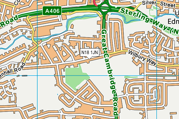 N18 1JN map - OS VectorMap District (Ordnance Survey)