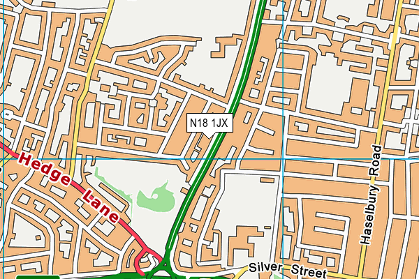 N18 1JX map - OS VectorMap District (Ordnance Survey)