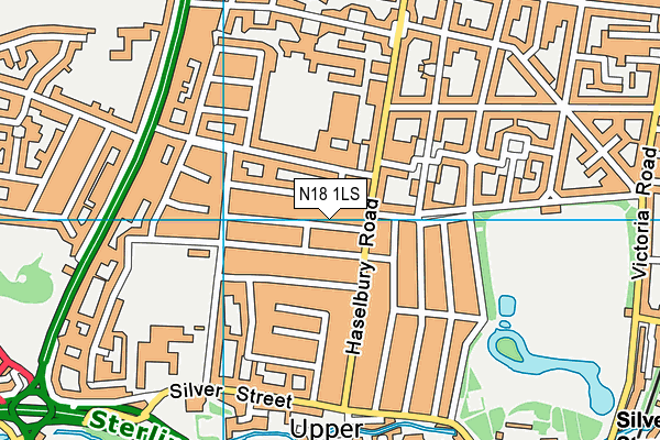 N18 1LS map - OS VectorMap District (Ordnance Survey)