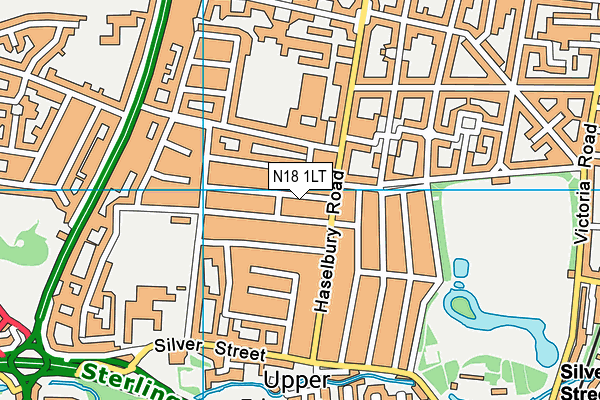 N18 1LT map - OS VectorMap District (Ordnance Survey)