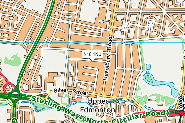 N18 1NU map - OS VectorMap District (Ordnance Survey)