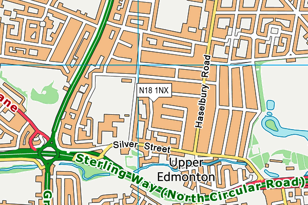 N18 1NX map - OS VectorMap District (Ordnance Survey)