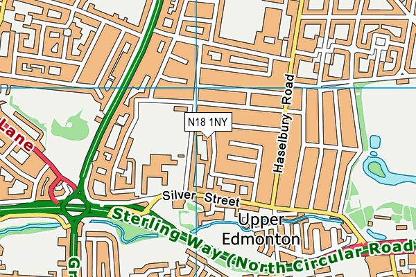 N18 1NY map - OS VectorMap District (Ordnance Survey)
