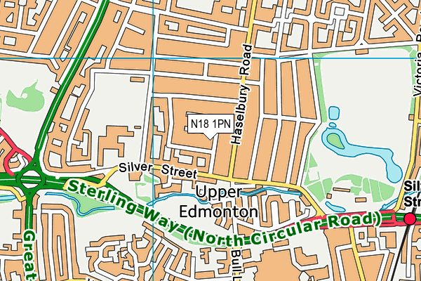 N18 1PN map - OS VectorMap District (Ordnance Survey)