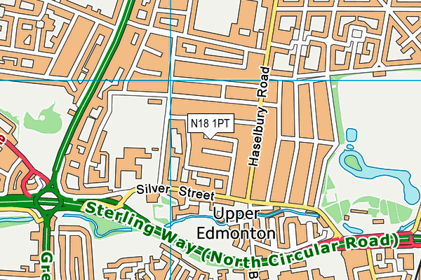 N18 1PT map - OS VectorMap District (Ordnance Survey)