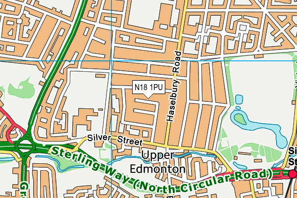 N18 1PU map - OS VectorMap District (Ordnance Survey)